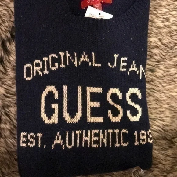 NWT Guess Jeans wool sweater in navy, small - Picture 5 of 6